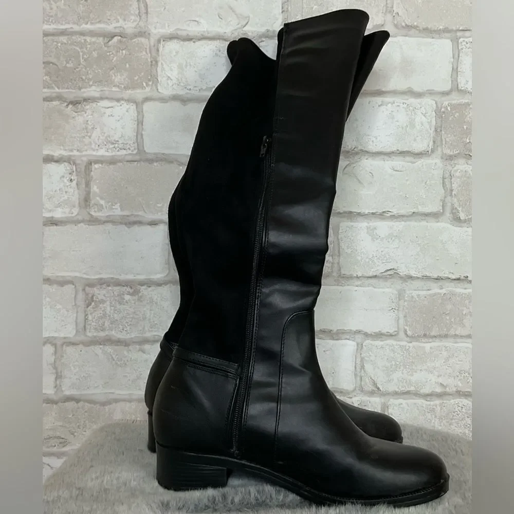 Black Knee High Riding Boots Size 5.5